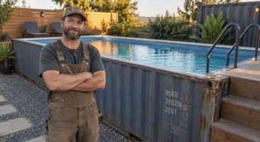 Freddy construit des piscines dans d’anciens conteneurs : “On découpe un conteneur maritime en deux, ça fait deux piscines”