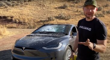 Un Tesla Model X se fait tirer dessus à l'AK47
