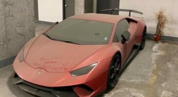 Une Lamborghini Huracan abandonnée sous la poussière au Canada