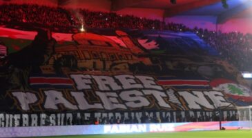 Ligue des champions: PSG, un tifo monumental pour la Palestine