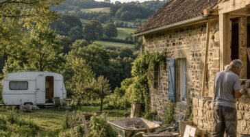 Jean-Louis, retraité de 63 ans, a tout quitté pour construire sa maison à l'ancienne dans la Creuse : "On a vécu pendant 6 mois dans une caravane"